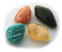 Rabbit stones: Amazonite, Sunstone, Jade, Citrine
